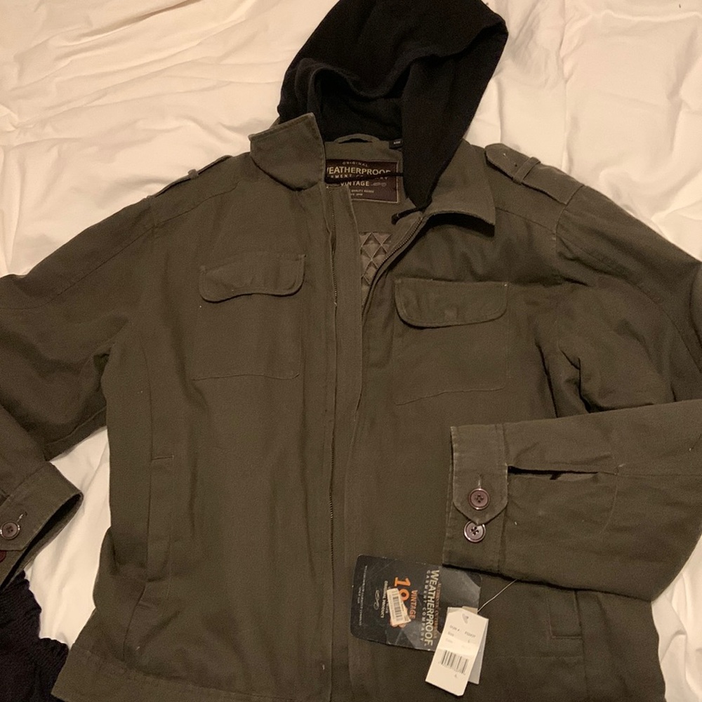 Mens size large olive green lined jacket